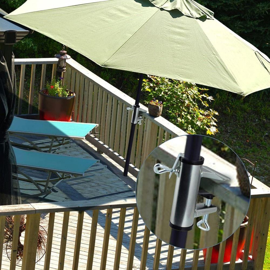 Zhipingingie Sonnenschirm Halter aus Metall in Schwarz für Terrassen und Decks - Bild 4