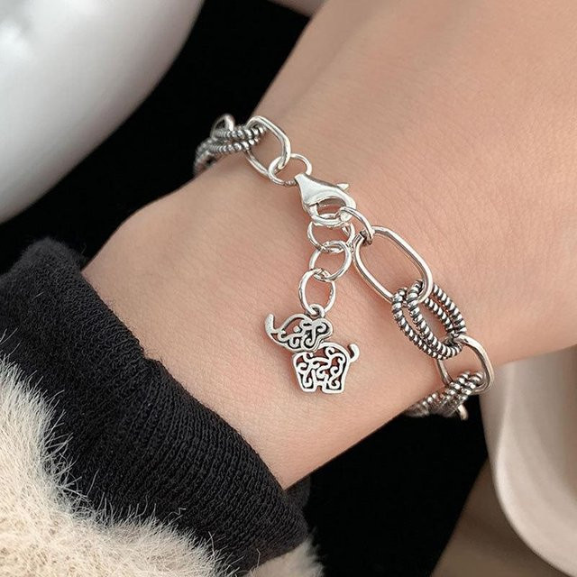 Armband 925 Silber, Damen, grau - Bild 1