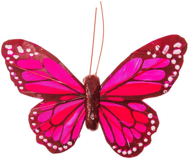 idee. Creativmarkt Schmetterling mit Clip in Rot, Höhe: 12 cm - Bild 1