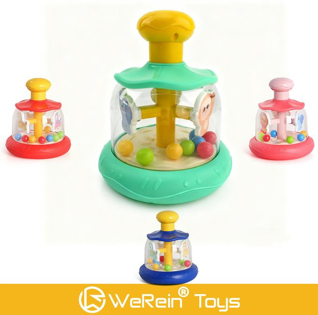 Zirkus Tier Thema Push-Pull Rotierendes Spielzeug, Clown Elefant Löwe Design, Bunt / Mehrfarbig - Bild 1