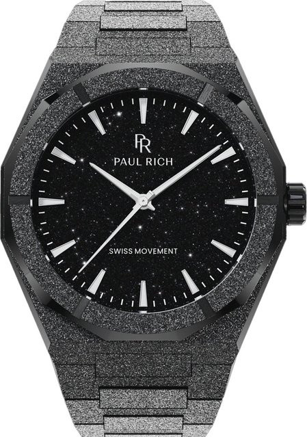 Paul Rich Herrenuhr, Quarz, Edelstahl, Schwarz, 43 mm, 5 ATM - Bild 1