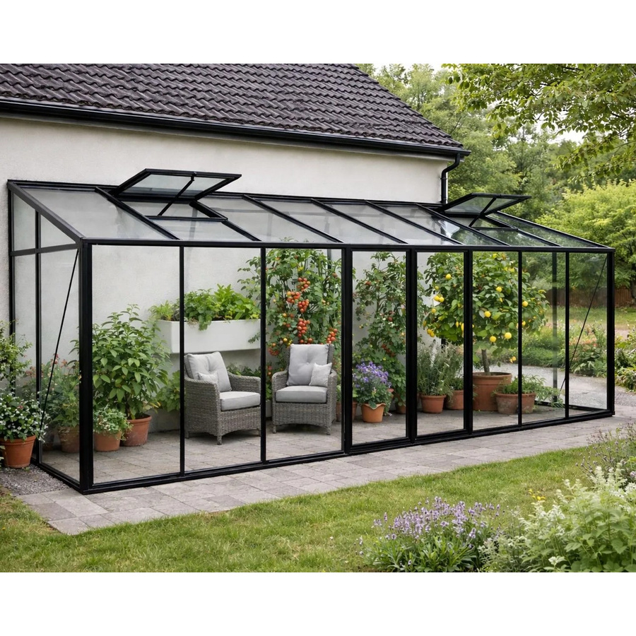 Bloomcabin Wandgewächshaus GHLT12 in Schwarz aus Aluminium und Sicherheitsglas - Bild 2