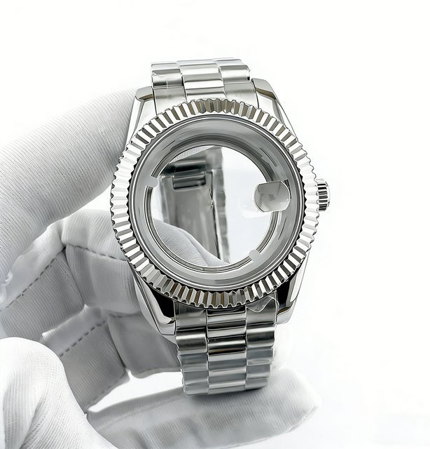 OUMASHI Uhrengehäuse Edelstahl, Saphirglas, 40 mm, Silber - Bild 1