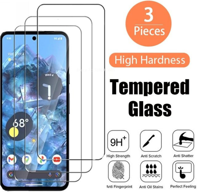 3er-Set gehärtetes Glas Display Schutzfolie für Google Pixel 8a 8 Pro 7 7a 6 6a 5 5a 4a 4 3 3a XL transparent - Bild 1