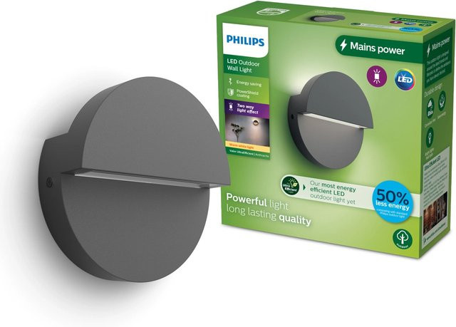 Philips LED Außenwandleuchte Valor in Anthrazit mit warmweißem Licht (8,6W) - Bild 1