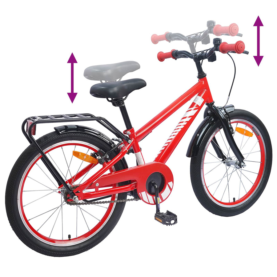 vidaXL Kinderfahrrad 18 Zoll Rot für 5-7 Jahre Alt - Bild 5