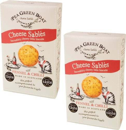 Pea Green Boat Käsegebäck Cheese Sablés Fennel & Chilli 2 x 80 g - Bild 1