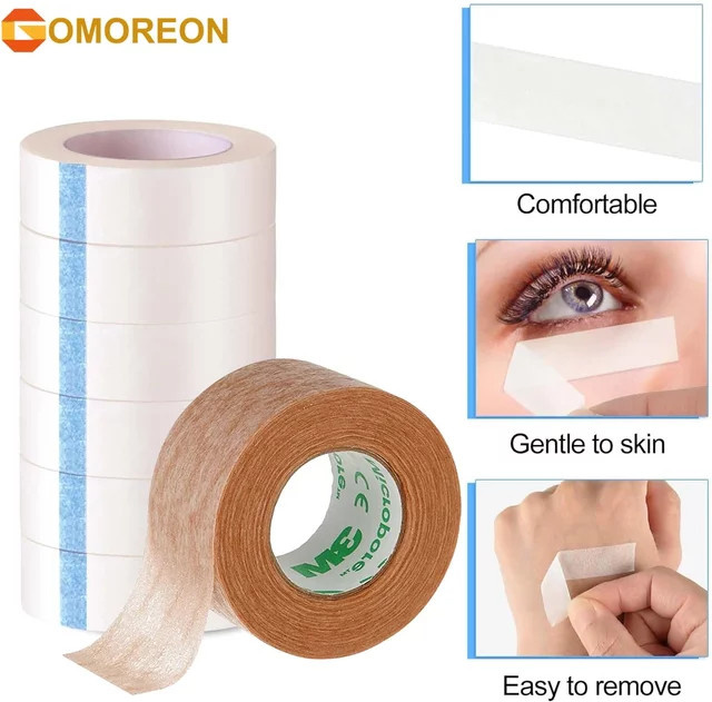 10 Rollen GOMOREON Mikroporenband, atmungsaktives und latexfreies chirurgisches Papierband in Weiß - Bild 1