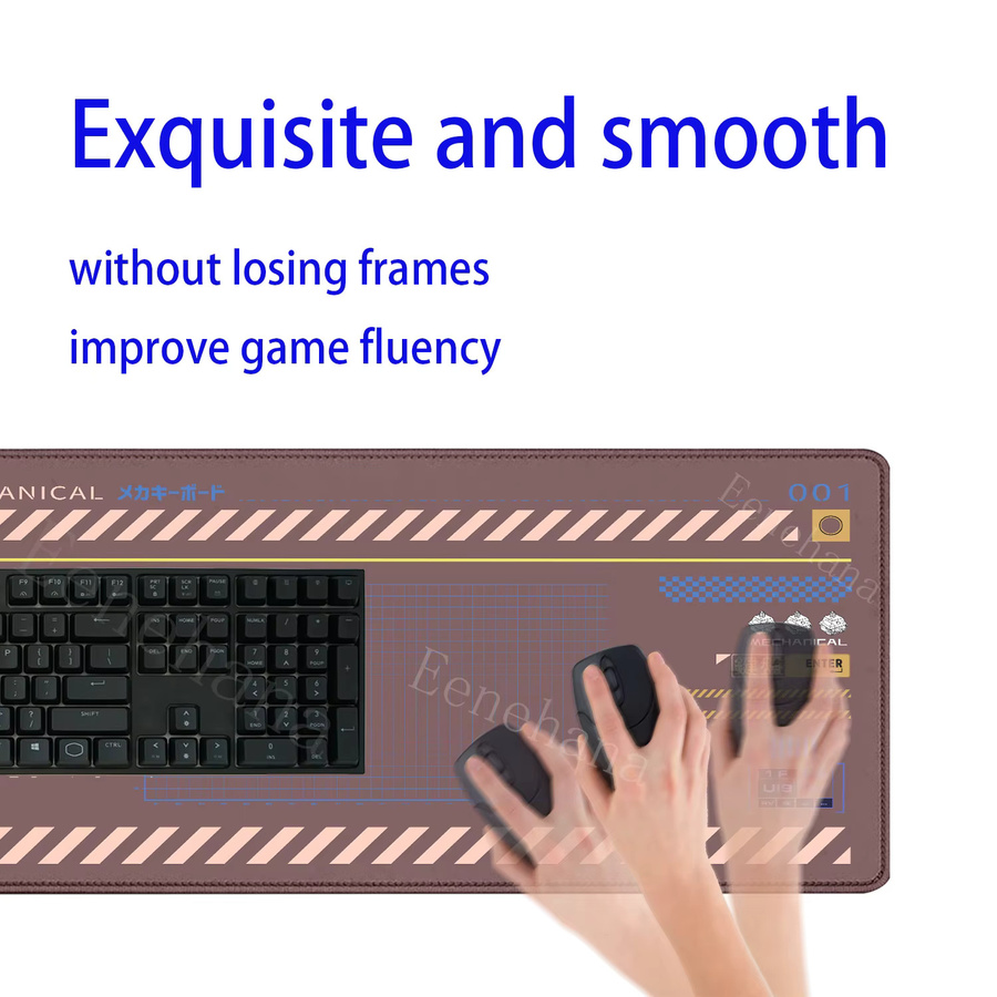 Eenehana Gaming Mauspad XXL Schreibtischunterlage mit HD-Druck B/B/H: 90 x 40 cm - Bild 3