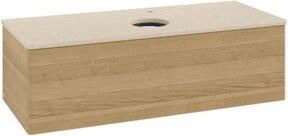 V&B Waschtischunterschrank Antao mit Beleuchtung, Farbe Eiche Honig, B/T/H: 120 x 50 x 50 cm - Bild 1