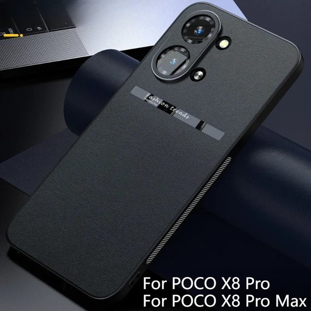 Premium Business Sle Matte Lychee Lederhülle für Xiaomi POCO X8Pro Max X8Pro Redmi Turbo 5 5 Max in Blau - Bild 1