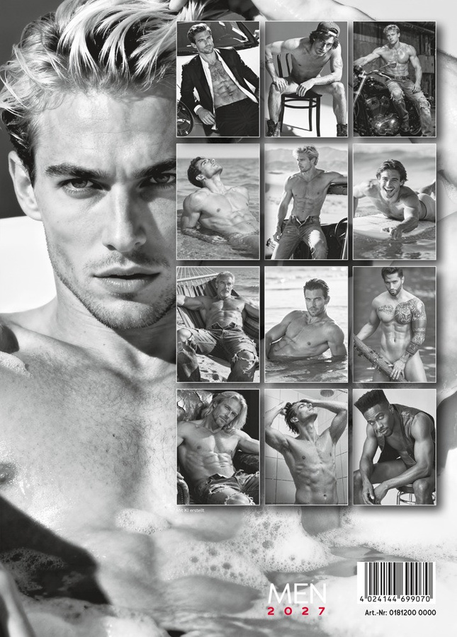 Men 2027, Wandkalender, Schwarzweiß - Bild 2