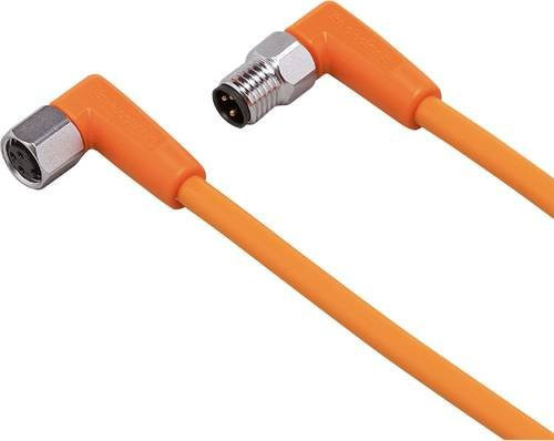 ifm electronic Verbindungsleitung EVT166, Stecker gewinkelt und Buchse gewinkelt, Polzahl 3, Farbe: Orange, Länge: 0,3 m - Bild 1