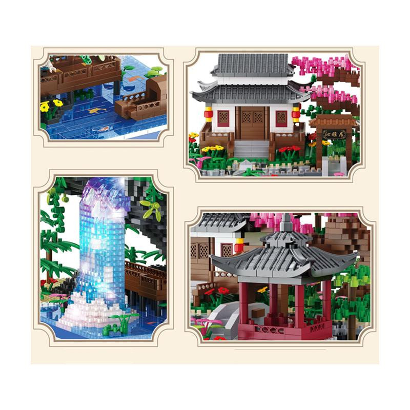 Linyi toy Bausteine Chinesische Architektur mit Licht ab 3 Jahren - Bild 1