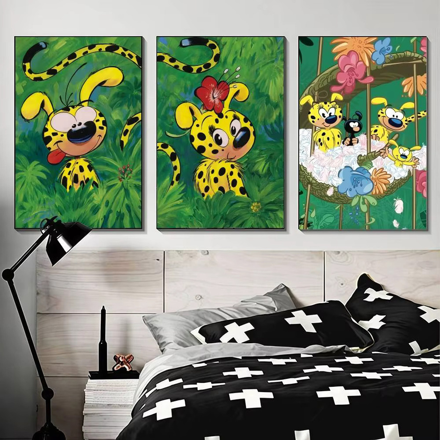 Potdemiel Marsupilami Poster-Aufkleber Motiv Tiere Mehrfarbig Rechteckig - Bild 2