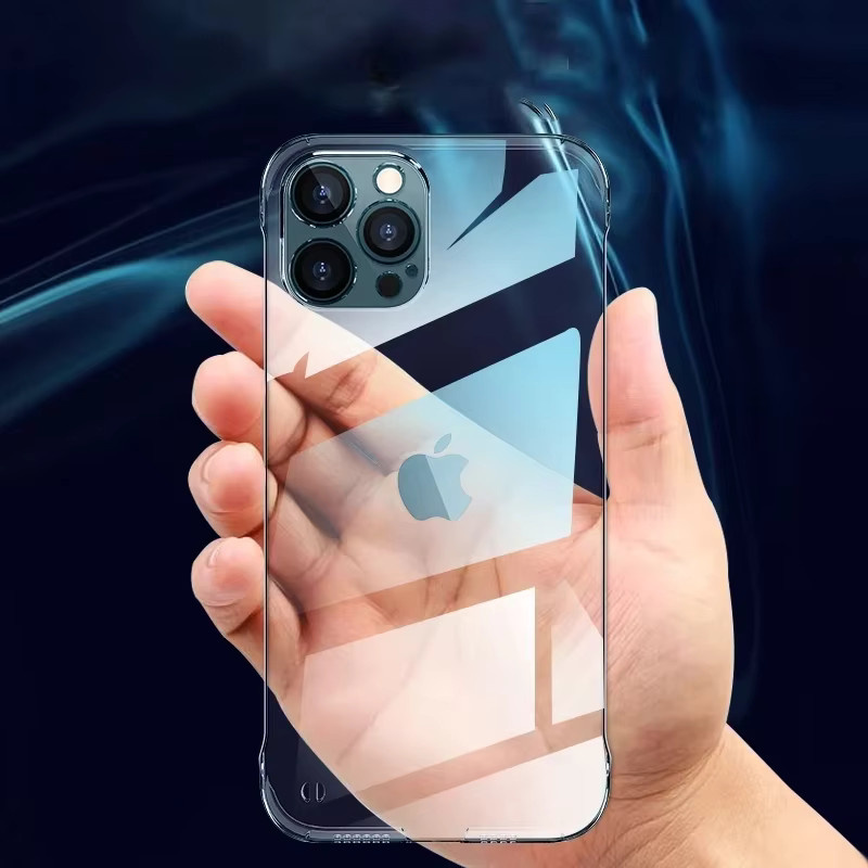 Stoßfeste und transparente Schutzhülle aus hartem PC für iPhone 16 15 14 13 12 11 Pro Max mit rahmenlosem Kameraobjektiv-Schutz - Bild 3