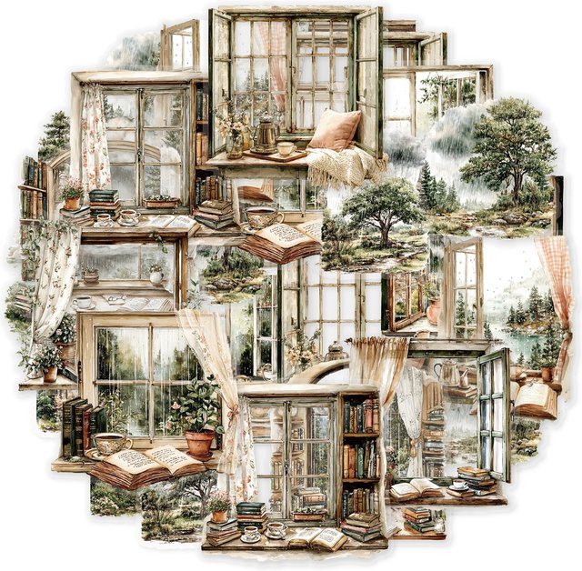 Etori Life Rain Forest Fensterlandschaft Aufkleberpaket, DIY Scrapbook Zubehör - Bild 1