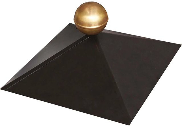 Karibu Pavillonhaube für Viereckpavillon in Schwarz mit Messingkugel, B/T/H: 35,5 x 35,5 x 13 cm - Bild 1