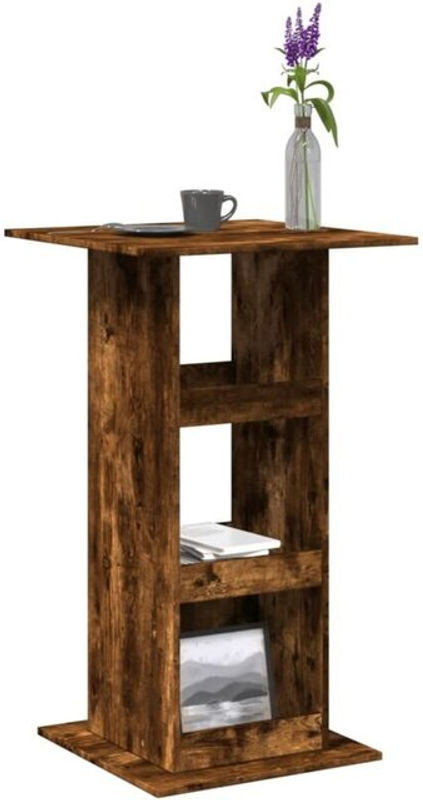 Bartisch mit Ablagen in Räuchereiche von vidaxl, Farbe Braun, Industrial Design, B/T/H: 60 x 60 x 102 cm - Bild 1
