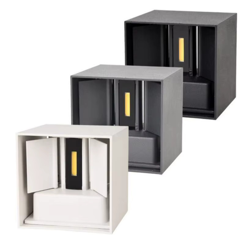 SNYKA LED Wandleuchte modern Cube in Grau, 12W dimmbar und verstellbar, wasserdichte Außenleuchte für Garten und Terrasse - Bild 3