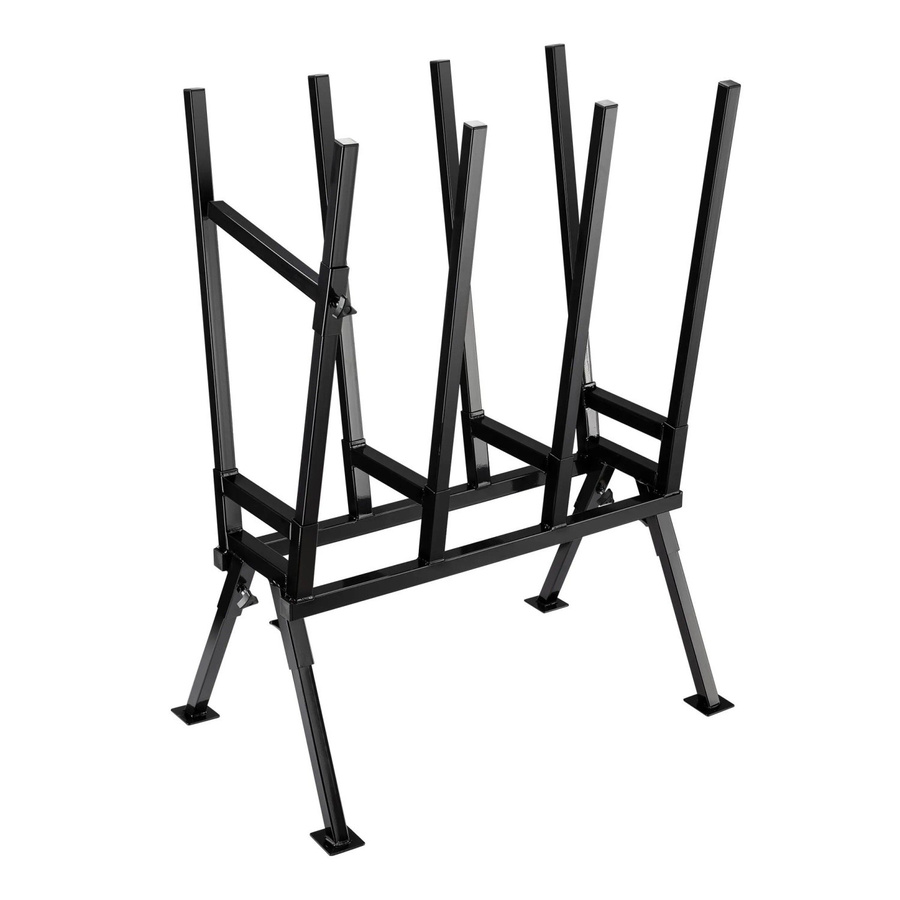 Wiltec Klappbarer Sägebock mit 4 Stammhaltern aus verzinktem Stahl in Silber und Schwarz, B/T/H: 104,0 x 71,5 x 53,0 cm - Bild 2
