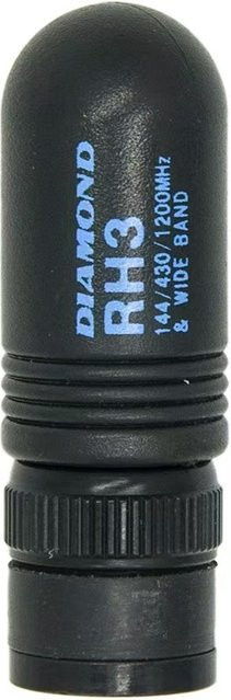 Diamond Japanische Diamant-Daumen-Kurzantenne RH3 für Handwalkie-Talkies 1200 MHz + UV, Schwarz, Höhe: 4,5 cm - Bild 1