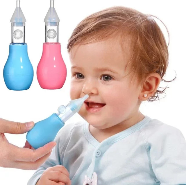 Silikon Baby Nasensauger in Pink zur sanften Nasenreinigung für Säuglinge und Kinder - Bild 1