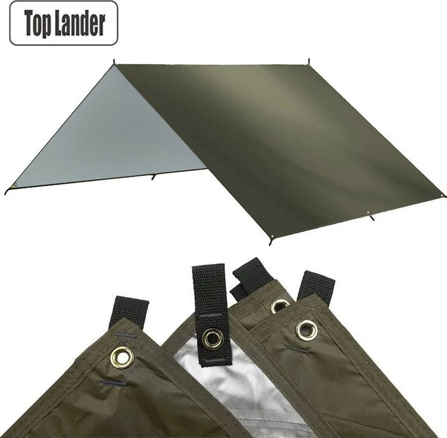 Top Lander Wasserdichte Plane als Sonnenschutz für Garten, Camping und Strand in Beige - Bild 1