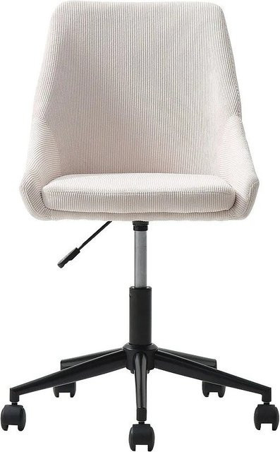 Vente-unique Bürostuhl Masurie ohne Armlehnen in Schwarz und Cremefarben mit Rollen - Bild 1