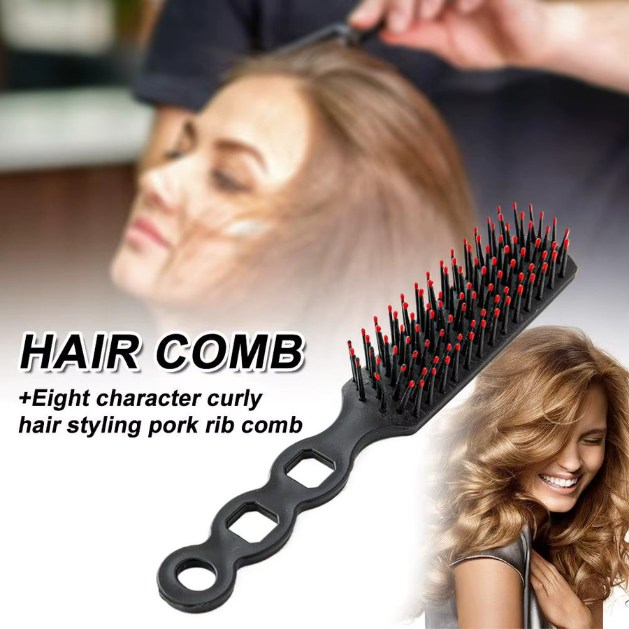 Schwarzer Haarstyling-Rippenkamm, Massagekamm, Lockenwicklerkamm - Bild 5