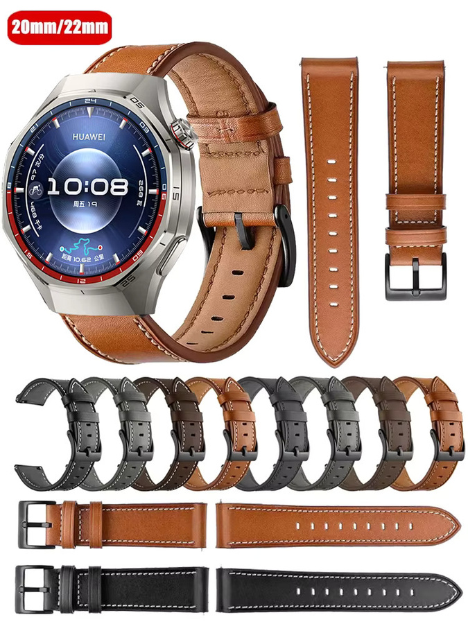 Uhrenarmband Leder, Schwarz, Unisex - Bild 4
