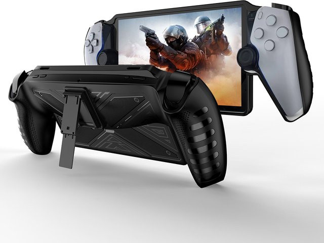 ALLOET TPU-Schutzhülle für Spielkonsolen-Controller mit integriertem Ständer in Schwarz - Bild 1