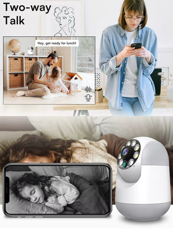 Woolink 3MP WLAN Smart Home IP-Kamera mit 2,4GHz, PTZ 360° Schwenkfunktion, PIR-Bewegungserkennung und Nachtsicht in Weiß - Bild 5