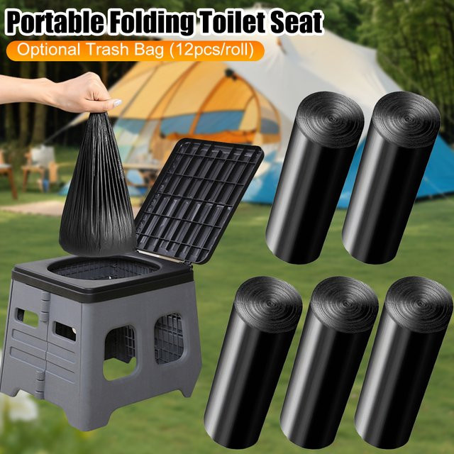 APWIKOGER Tragbarer klappbarer Toilettensitz in Grau für Camping und Outdoor, Multifunktions-Notfalltoilette für Reisen - Bild 1