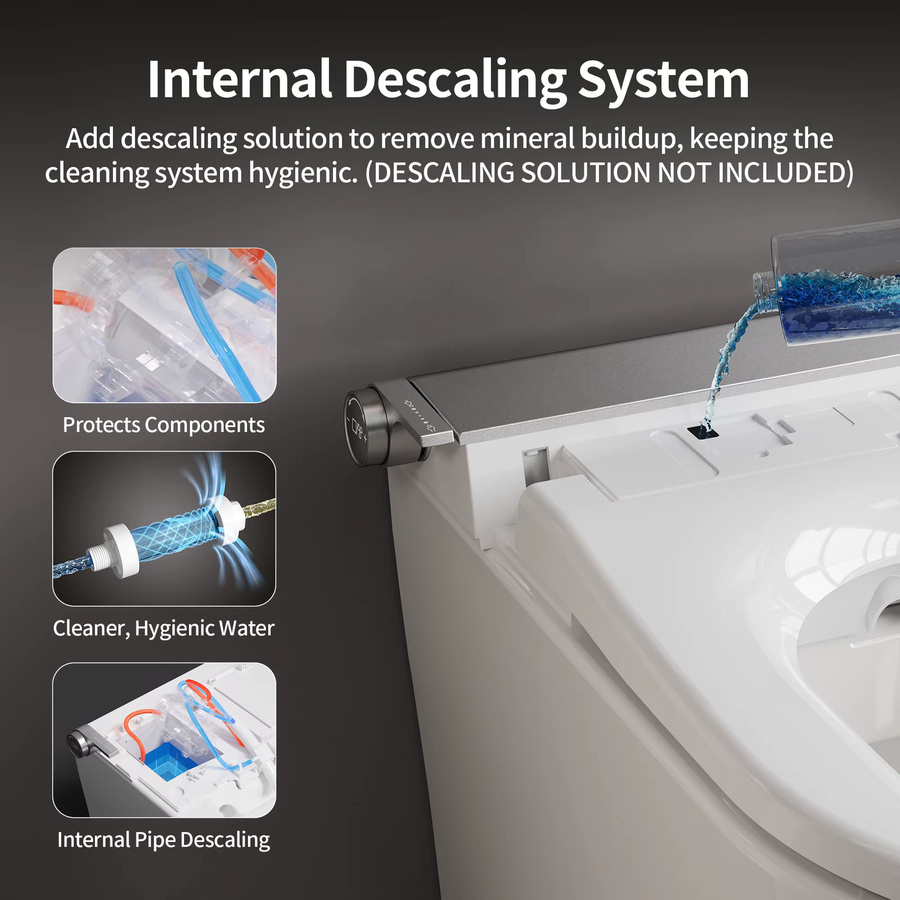 DeerValley Intelligente Wandmontierte Toilette in Weiß mit abnehmbarem Sitz, Ventilator-Dusche, Front- und Rückenreinigung sowie Warmlufttrocknung - Bild 2