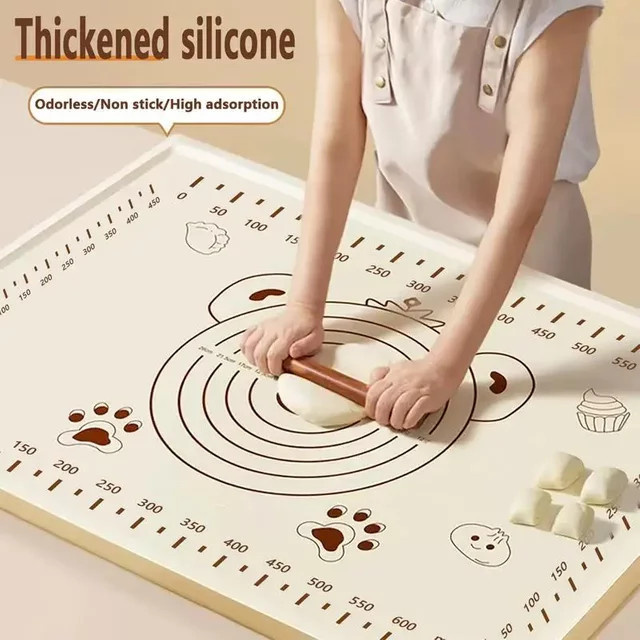Galavilly Silikon Backmatte zum Kneten und Ausrollen von Teig, Antihaft-Matte für die Küche, Breite: 70 cm, Tiefe: 50 cm - Bild 1