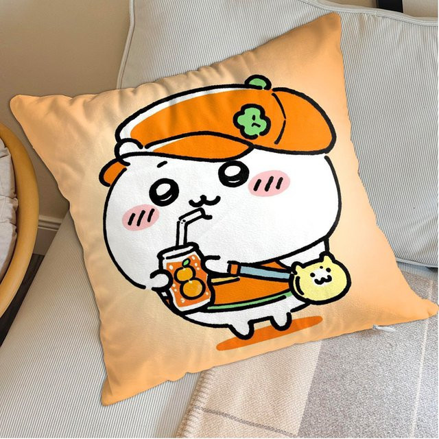 MINISO Kawaii C-Chiikawa Dekorativer Kissenbezug mit Weihnachtsdesign, Farbe: Orange - Bild 1