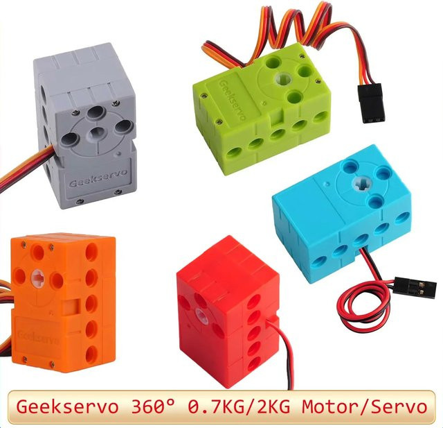 Stemedu Geekservo Programmierbarer Servo-360-Grad-Bausteinmotor mit Doppelwelle, Zubehör - Bild 1