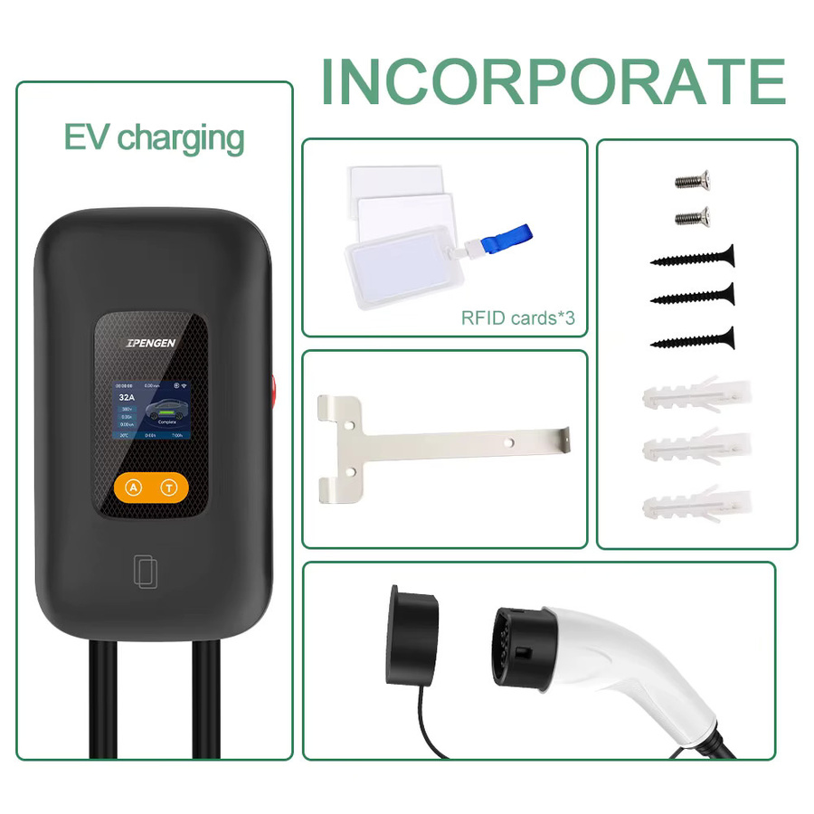 IPENGEN EV Ladestation Typ2 11KW 16A 3Phasen Elektroauto Wallbox mit WIFI APP Steuerung in Schwarz - Bild 6