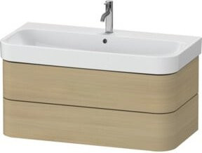 Duravit Waschtischunterschrank Happy D.2 Plus in Medit. Eiche mit 2 Schubkästen, Breite: 97,5 cm, Tiefe: 49 cm - Bild 1