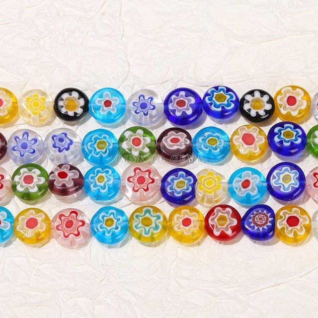 Jingde Glasperlen, Florale Lampwork, 10 mm, Unisex - Bild 1