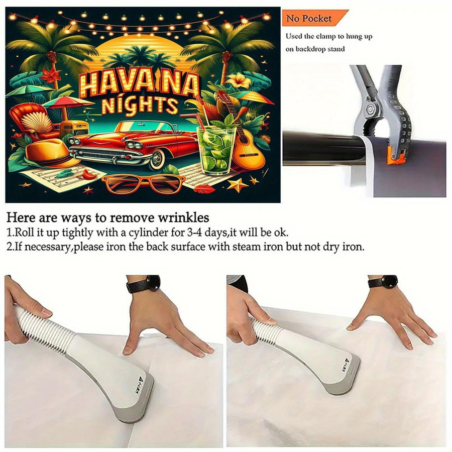 Wandteppich Havanna-Nächte mit Oldtimer und Mojito von JMG Household Supplies, Mehrfarbig, B: 100 cm, H: 150 cm - Bild 2