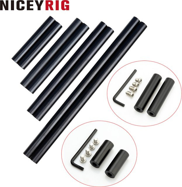NICEYRIG Aluminiumlegierungsschiene für Schulterrigs und Stativhalterungen, Schwarz, 2 Stück - Bild 1