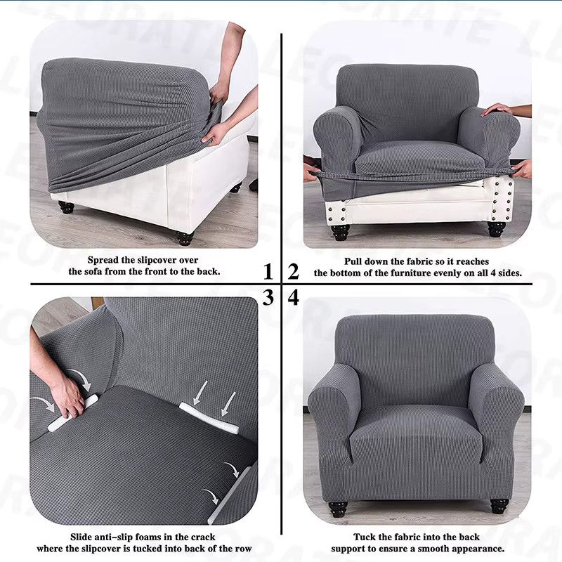 Leorate Jacquard-Polyester-Sesselbezug für 1-Sitzer, elastischer Möbelbezug für dein Wohnzimmer - Bild 3