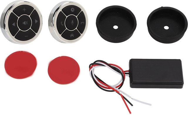 Neoglint Kabelloser Multimedia-Controller für die Lenkradsteuerung mit 10 Tasten für Lautstärkeanpassung und Freisprechanruf in Schwarz - Bild 1