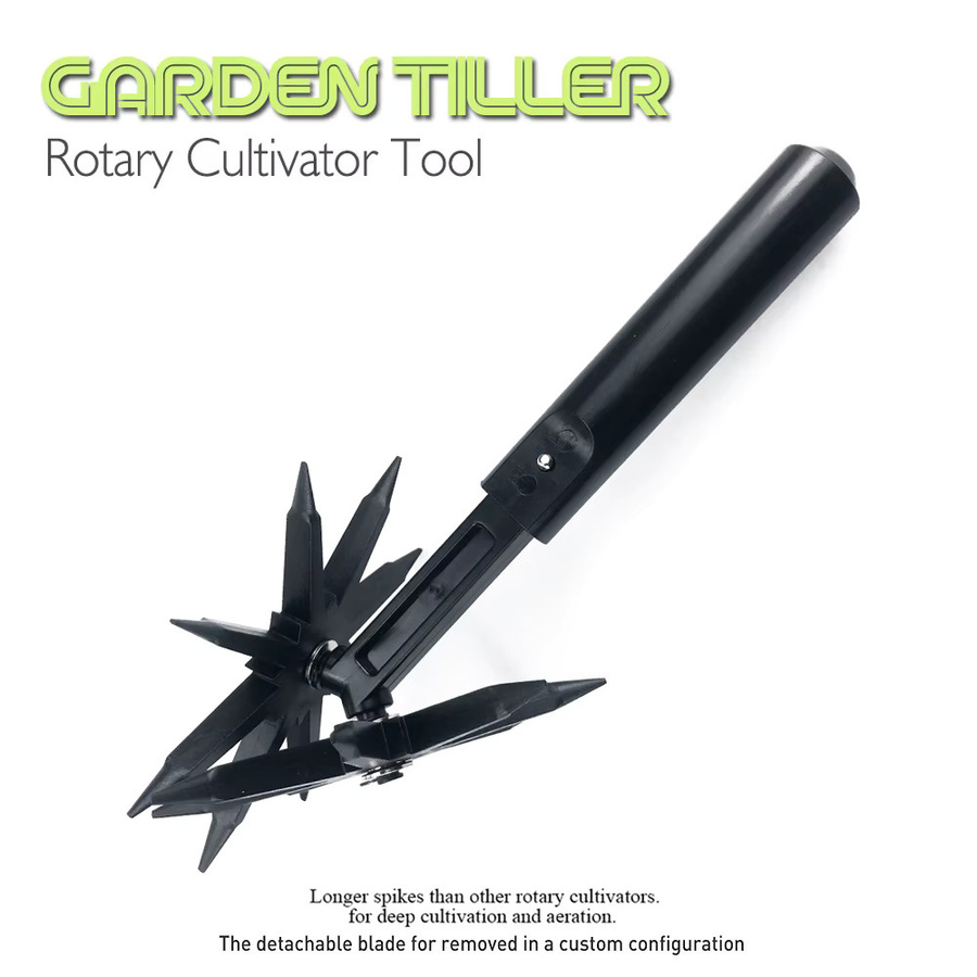 QDS Garten Pinne Rotary Grubber Handheld Werkzeug zum Jäten und Graben in Schwarz - Bild 3