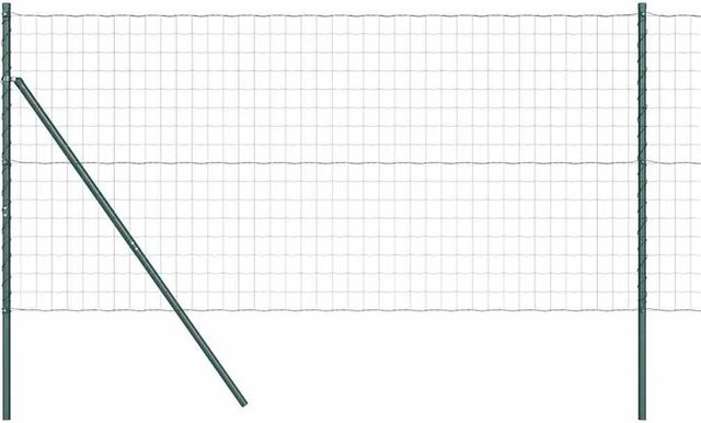 vidaXL Zaun mit Pfosten aus Stahl in Grün, B: 25 m, H: 1 m - Bild 1