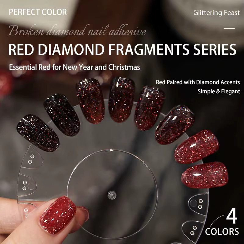 PERFEKTE FARBE Glitzer-Nagellack, Dunkelrot, 12 ml - Bild 3