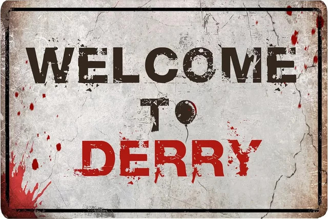 Flinelife Welcome To Derry Metallschild in Vintage-Optik, Mehrfarbig, B: 30,0 cm, H: 20,0 cm, T: 1,0 cm - Bild 1