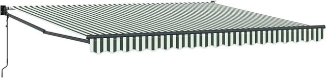 vidaXL Einziehbare Markise mit Fernbedienung in Grün und Weiß, B/T: 400 x 300 cm - Bild 1